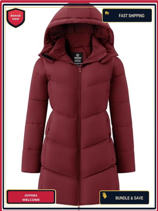 Jackets & Blazers - Women's Winter Puffer Jacket Long Parka Warm Hooded Coat Plus Size Waterproof